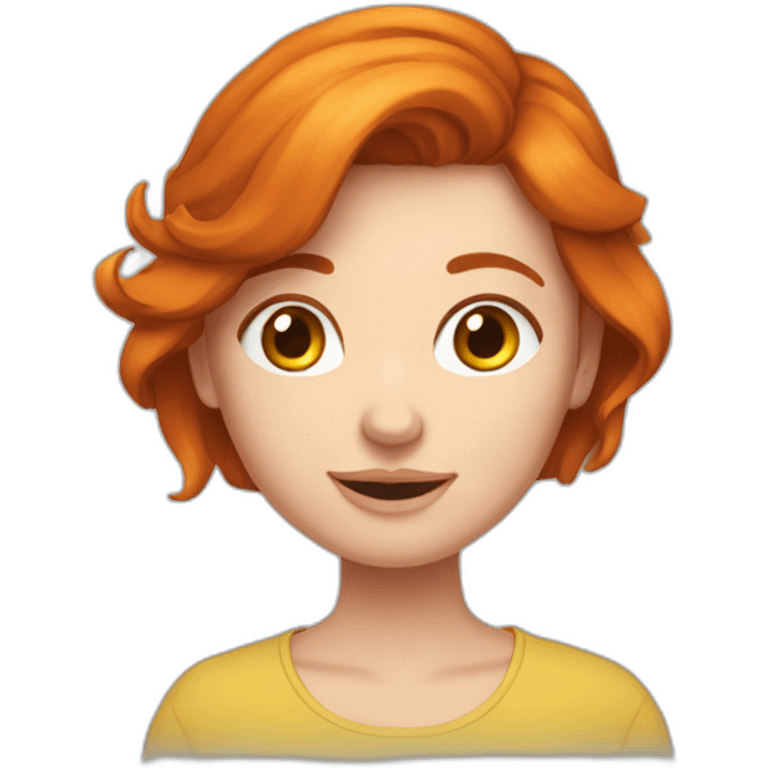 Une fille rousse folle a lié  emoji