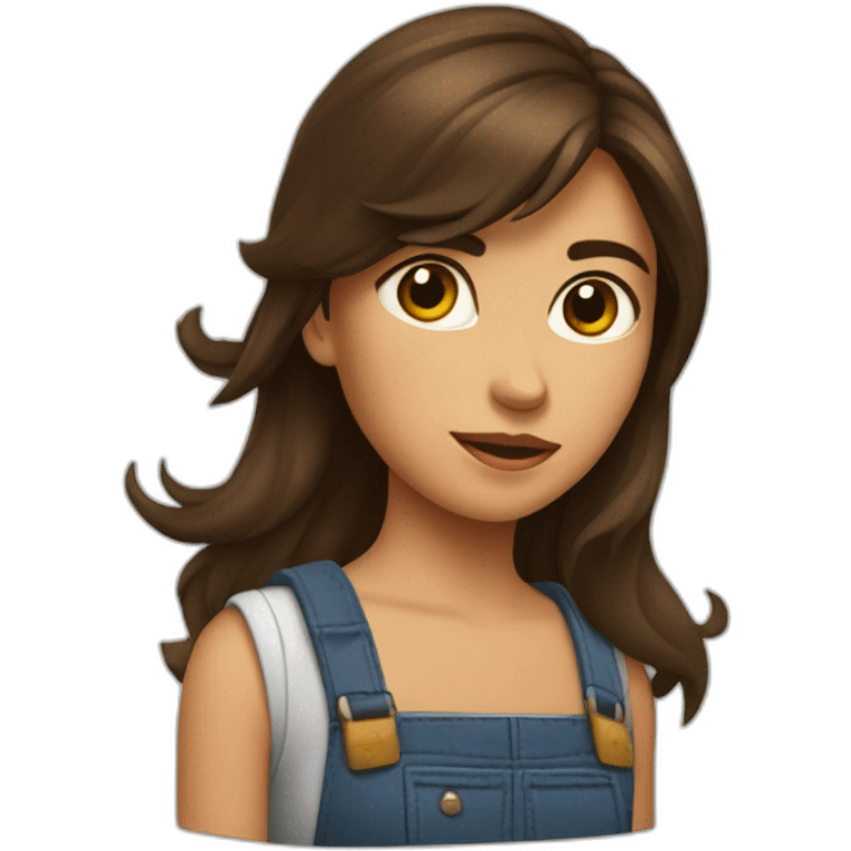 Fille aux tâches de rousseur brune emoji