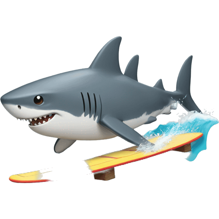 Shark surfing emoji