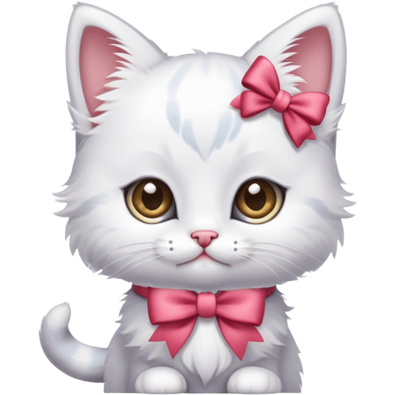 kitten with a bow on its head emoji