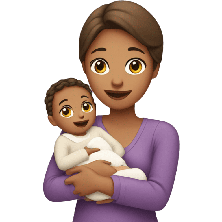 mom holding newborn baby girl emoji