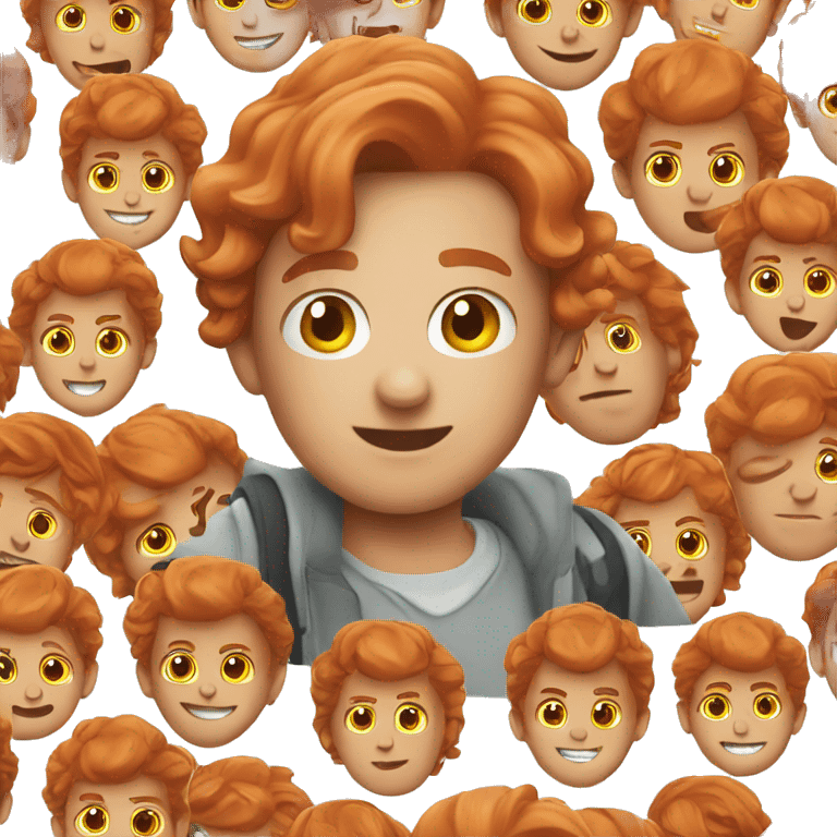 Handsome red haired boy as emoji emoji