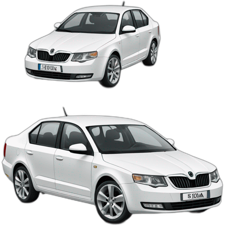 Skoda Octavia II A5 white emoji