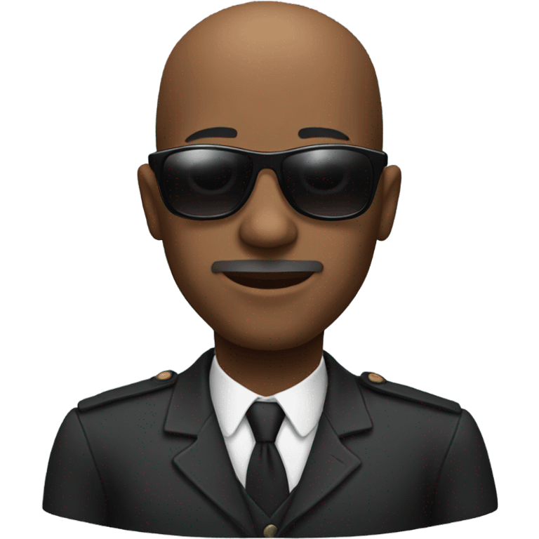 Black bald man with sunglasses  emoji