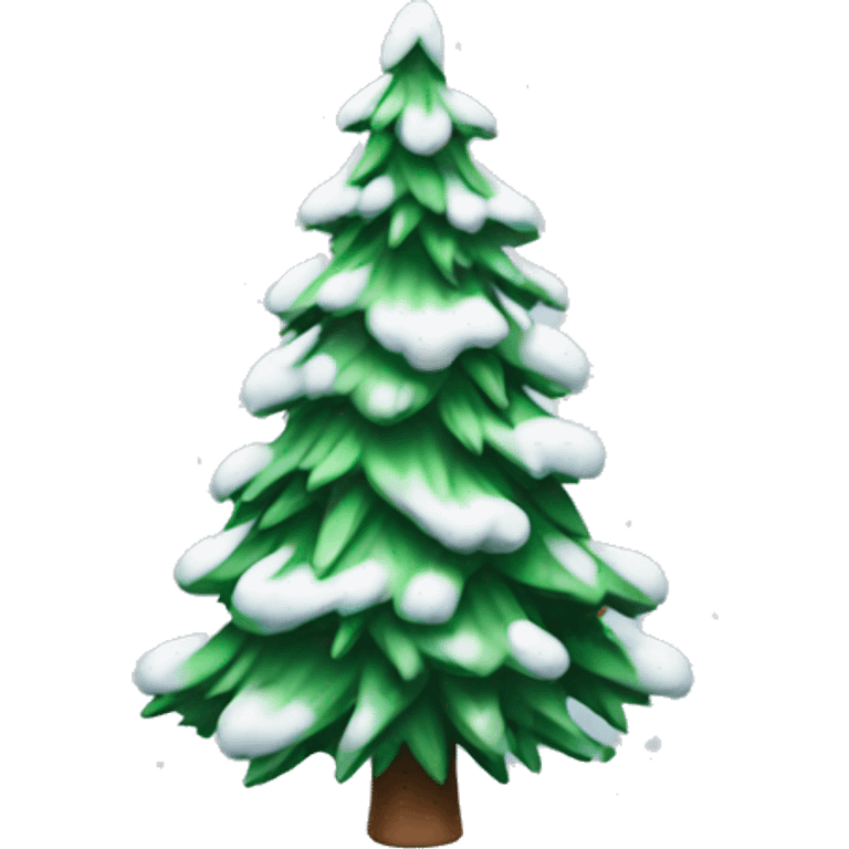 Christmas tree with snow only emoji