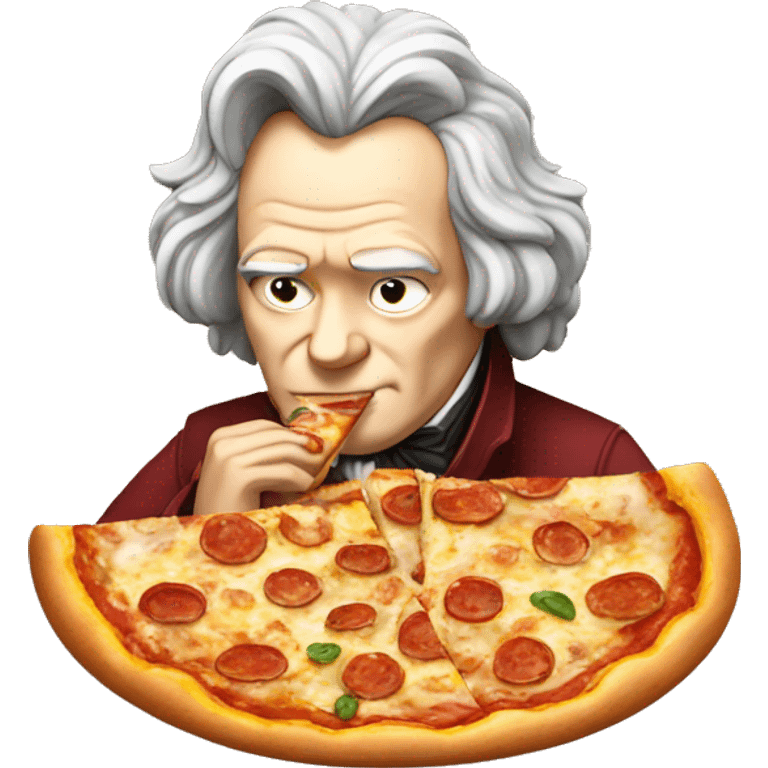 beethoven eating pizza emoji