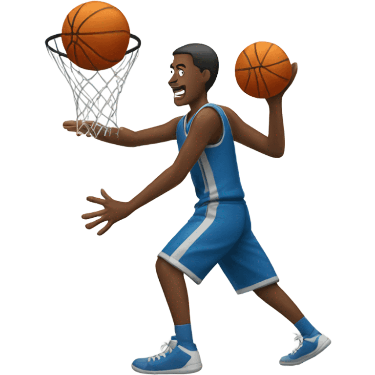 Person shooting basketball in a hoop emoji