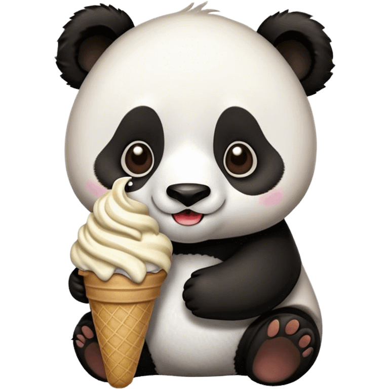 Panda eating ice cream emoji