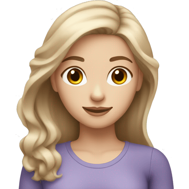 White beauty girl with light brown hair Pilates  emoji