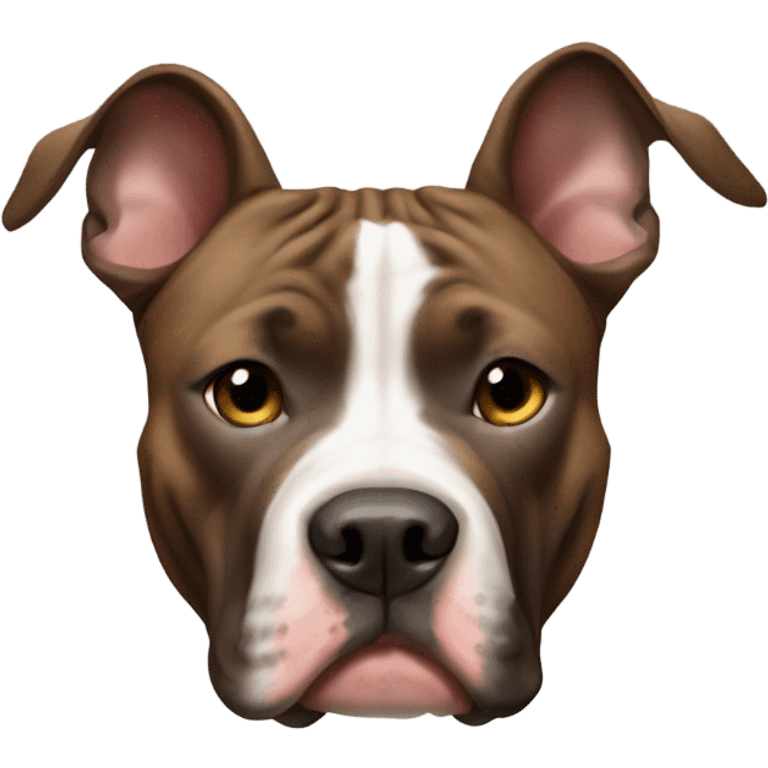 A pitbull brindle color with triangular ears  emoji