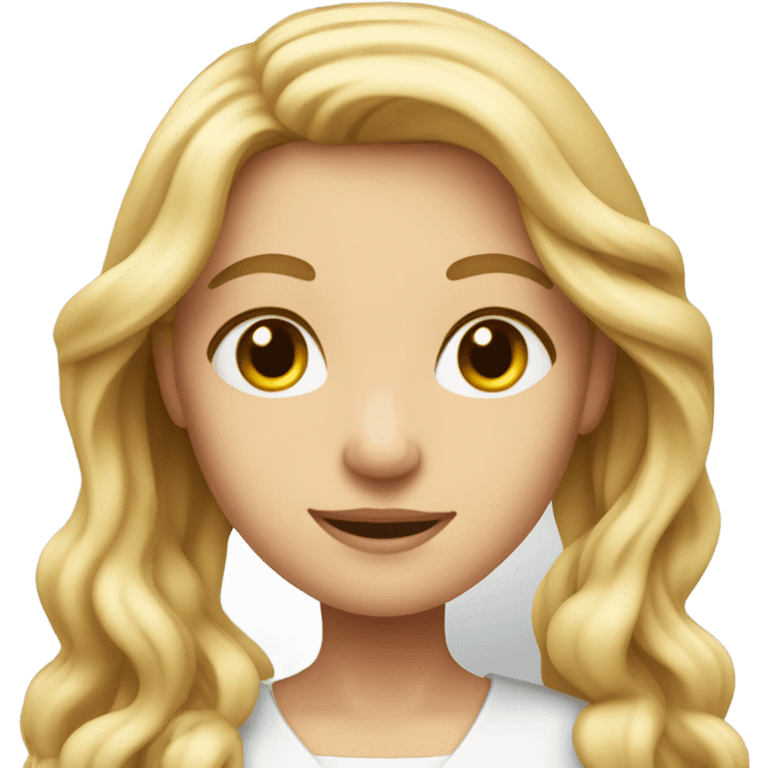 Mary with long blonde hair pretty and detailed and realistic emoji