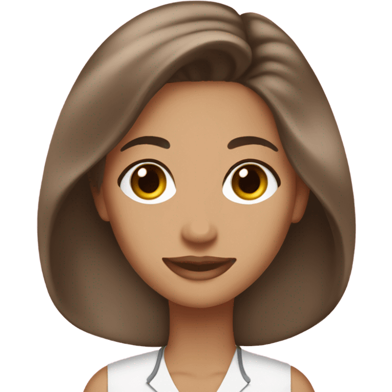 Esthetician brown hair scrubs facial emoji