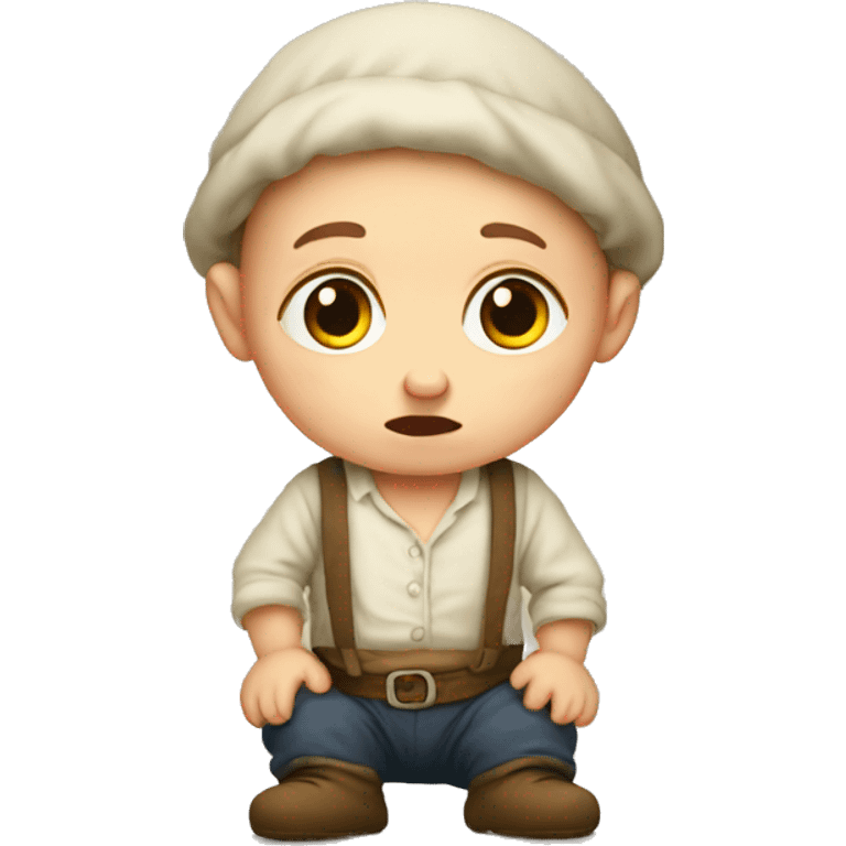 Sad European peasant baby in pants emoji