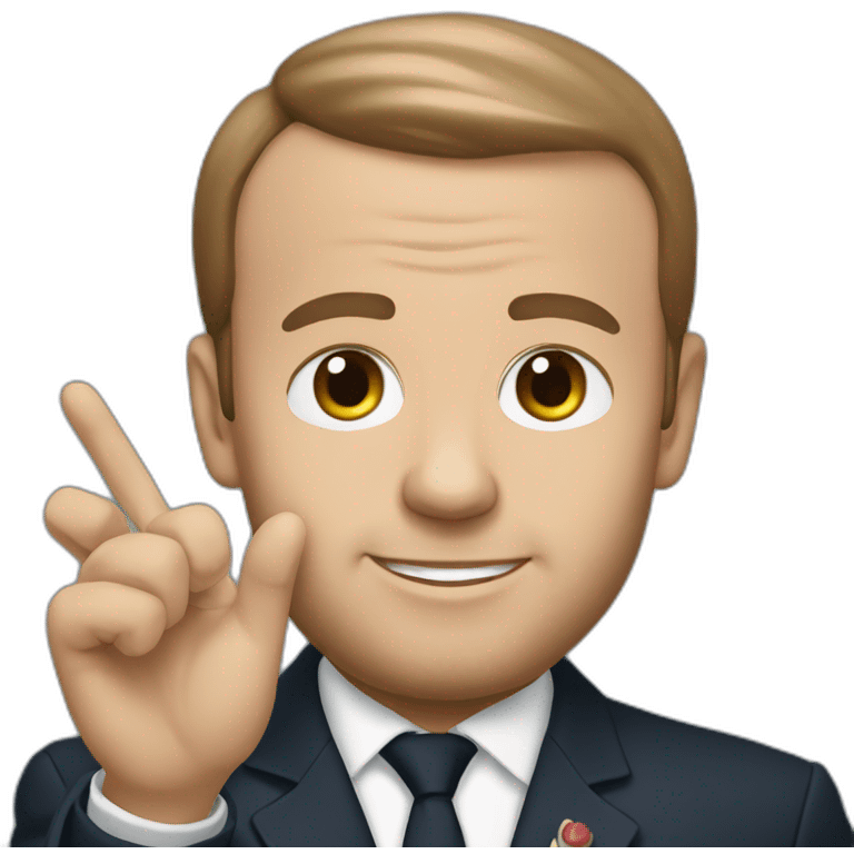 Macron with cute nails emoji