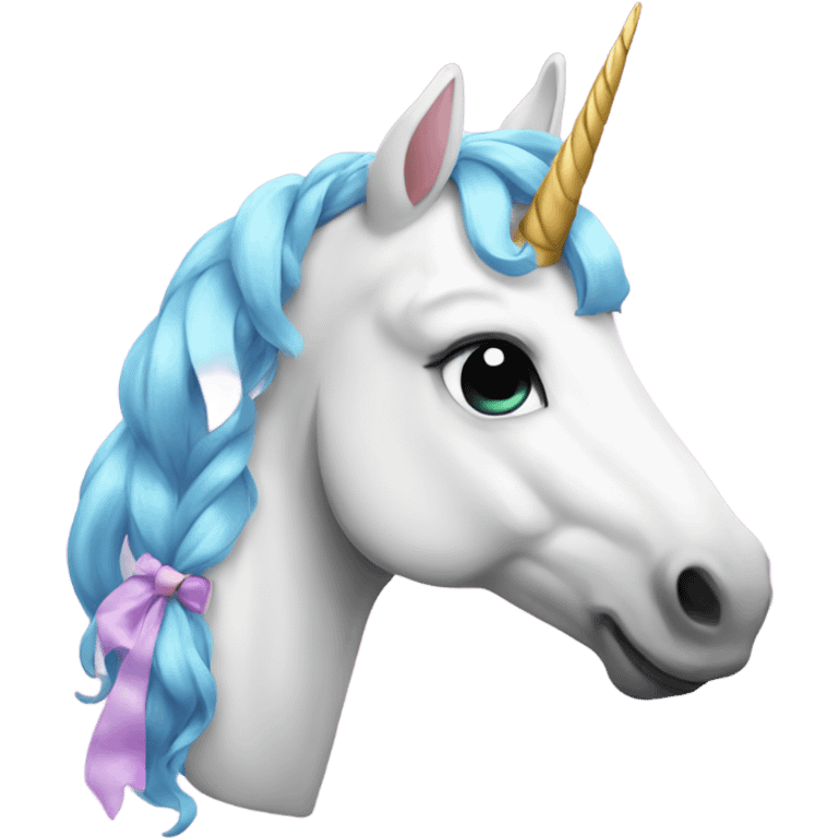 A unicorn wearing a bow emoji