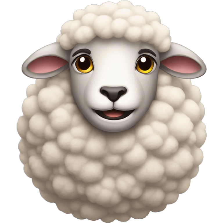 Serious fluffy sheep emoji