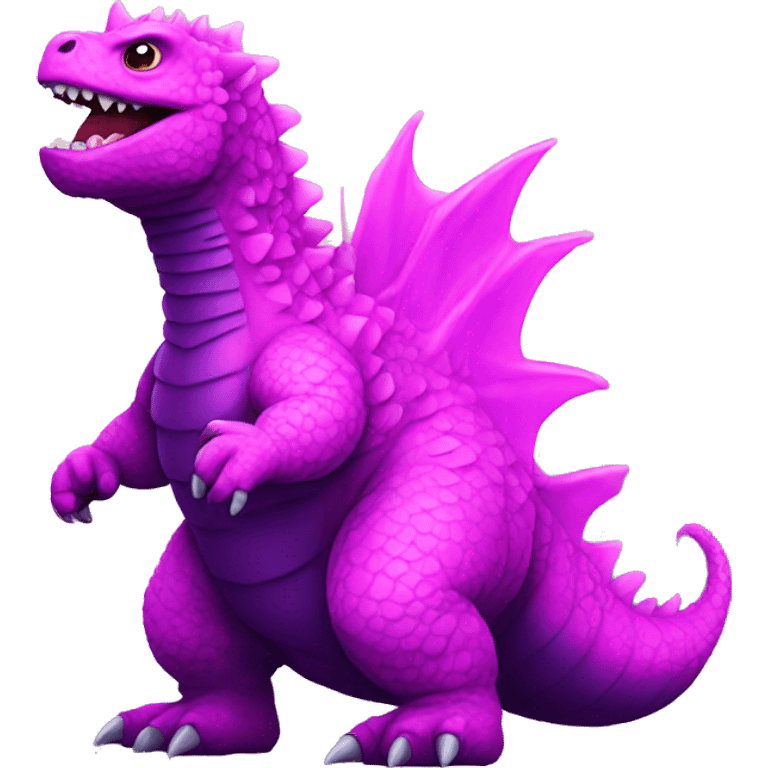 Cute pink purple Godzilla  emoji