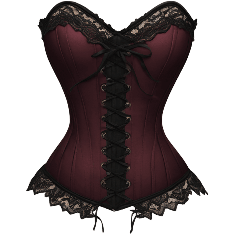 dark burgundy and black lace corset emoji