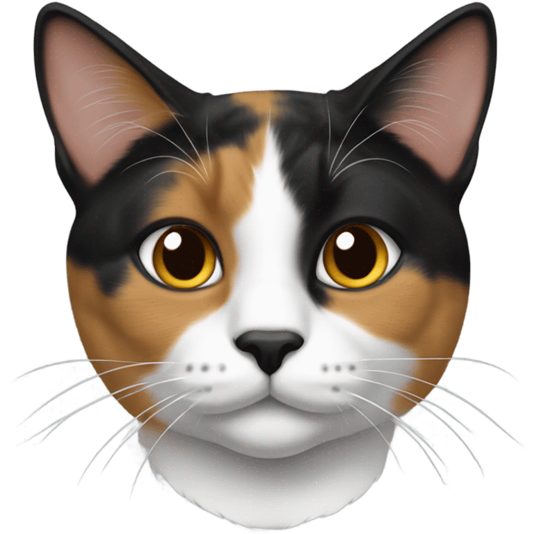 Calico cat with black nose emoji