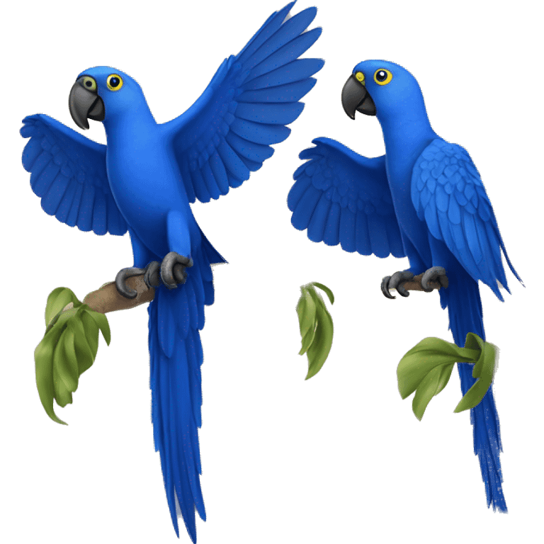 Hyacinth Macaw pair flying emoji