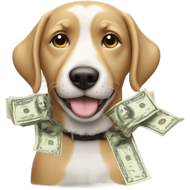 Dog with lots of money  emoji