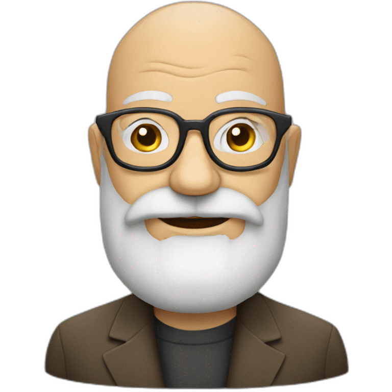 Old man glasses bald prof beard emoji