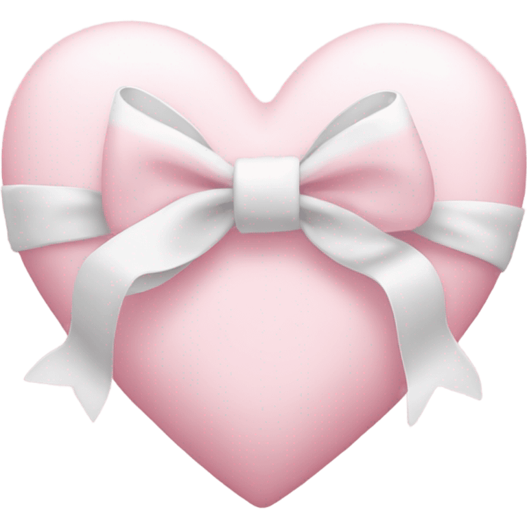 Pastel pink heart with white bow emoji