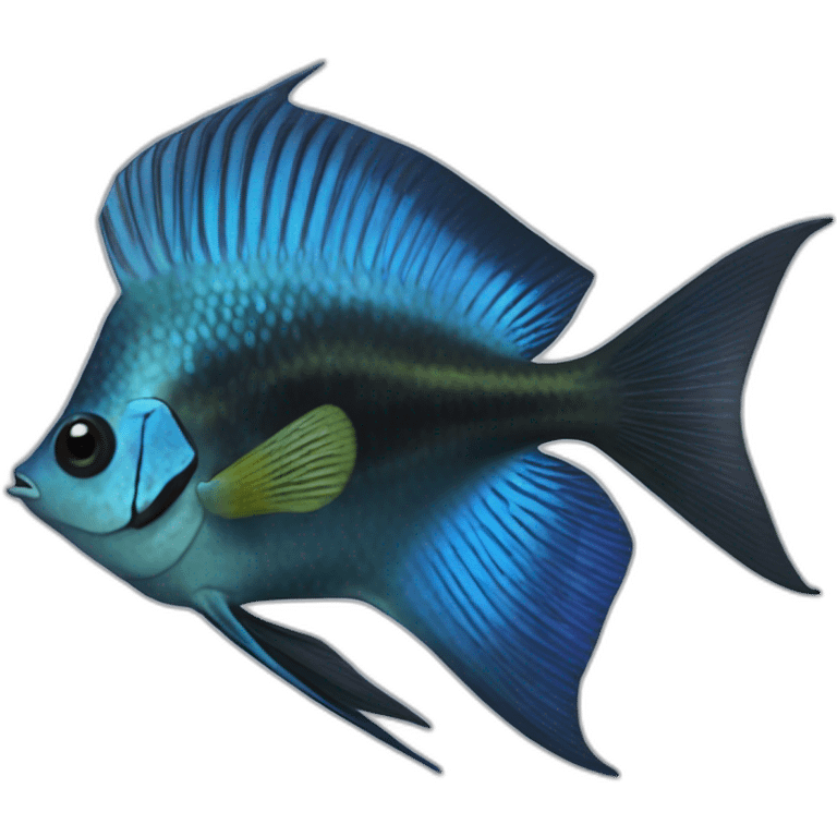 Blue-Black Pinoy pterophyllum scalar emoji