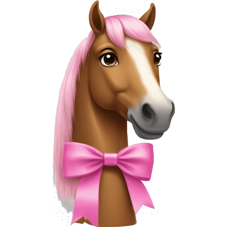 Horse with a pink bow  emoji