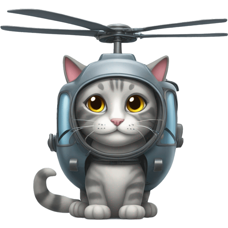 Helicopter cat emoji