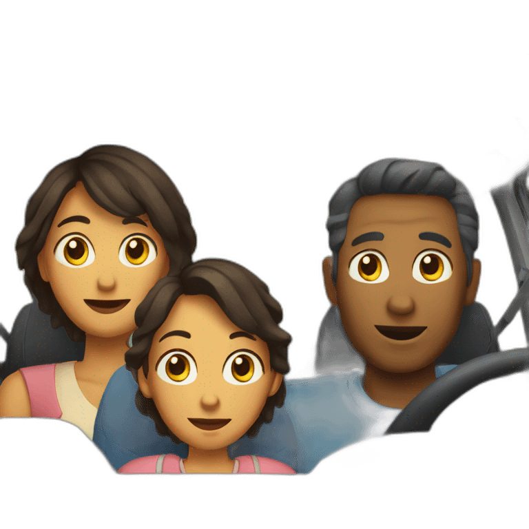 Family in car emoji