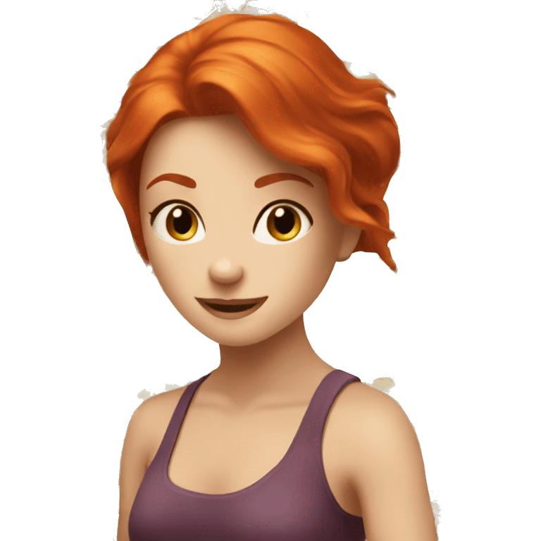 Redhead holistic girl with energetic gems  emoji