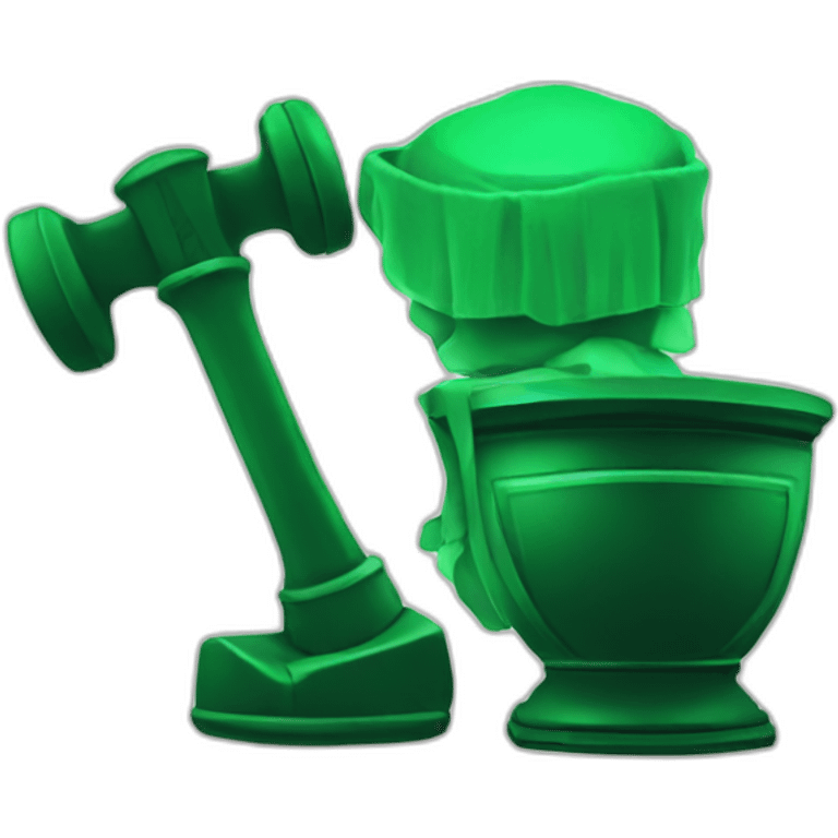 Green AI judge with hammer emoji