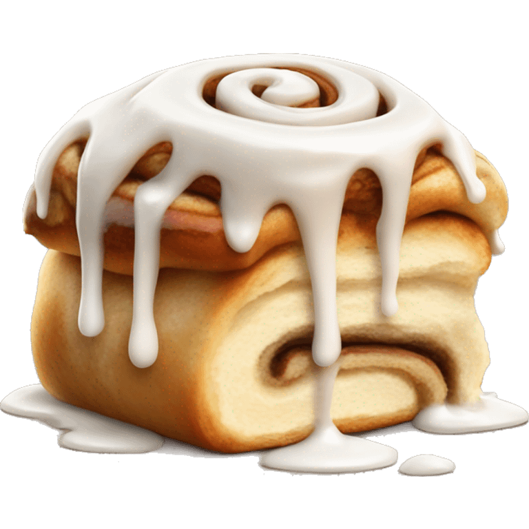 cinnamon roll with frosting on top melting emoji