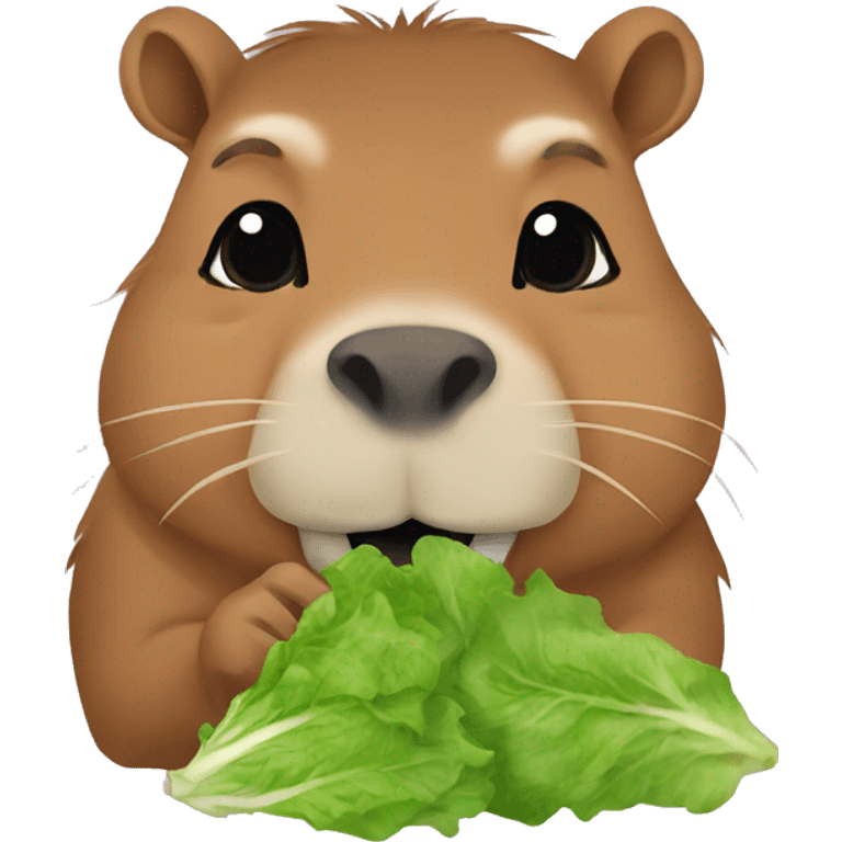 Capybara eating lettuce emoji