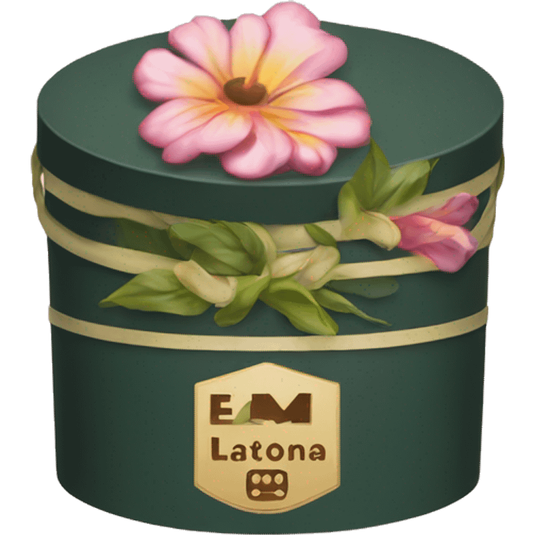 latona flowers hat box with latona.am logo emoji