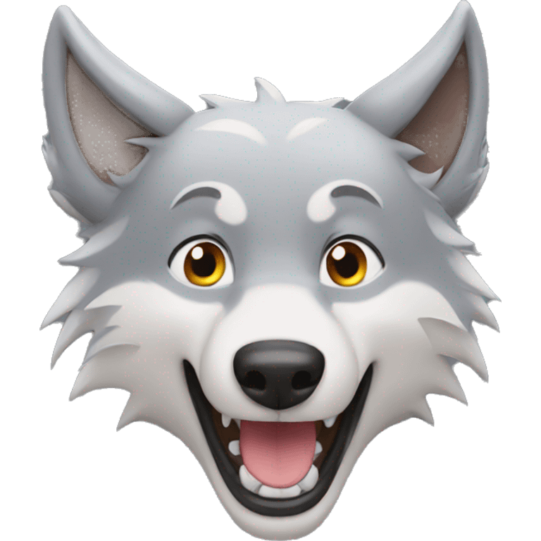 Happy wolf, animated emoji