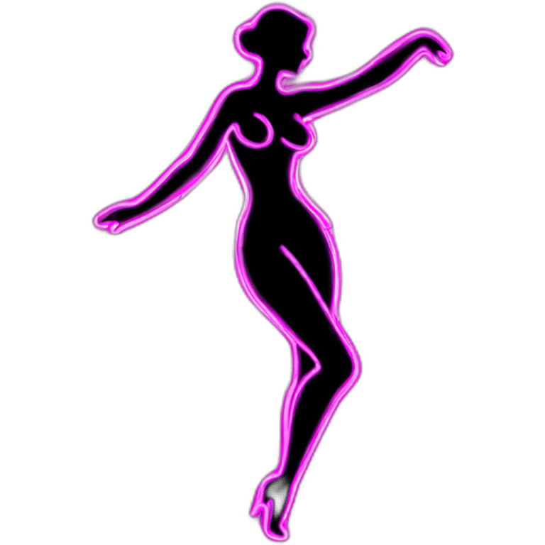 Sexy silhouette tango neon sign emoji