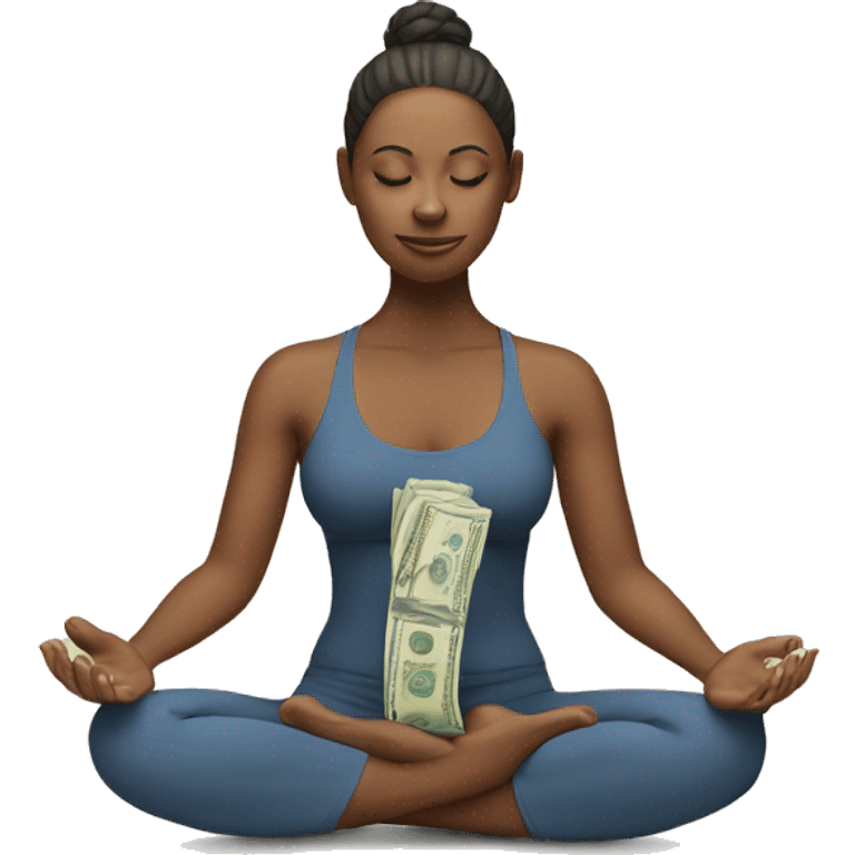 Yoga Woman with money emoji