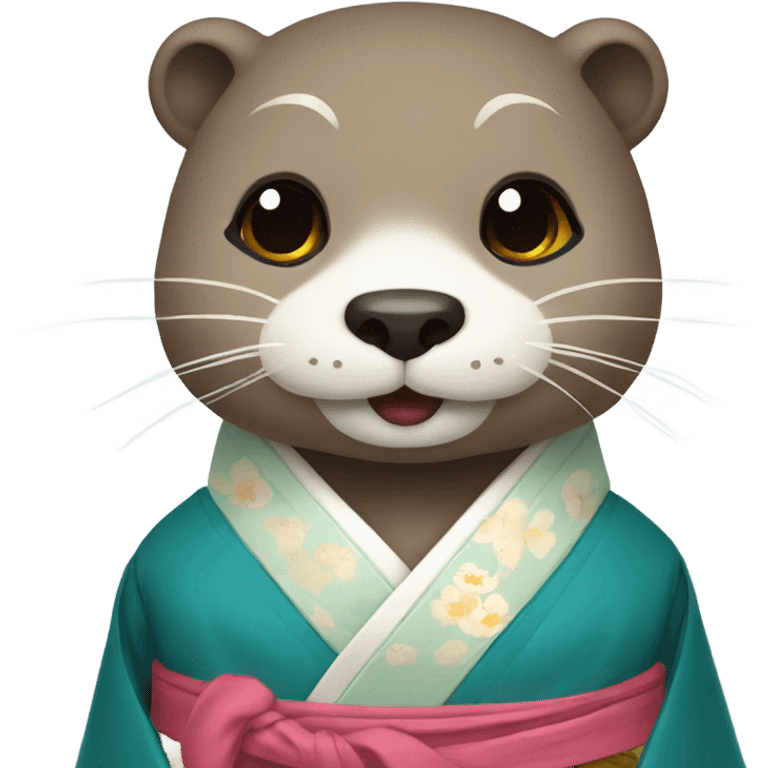 a otter face wearing traditional korean hanbok emoji