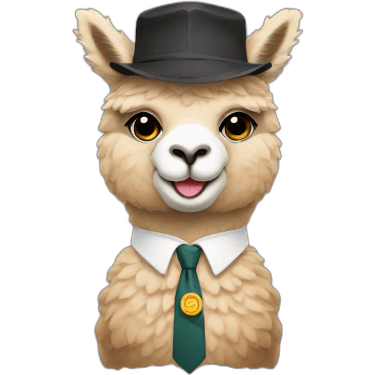 Alpaca in teacher uniform with pointer emoji