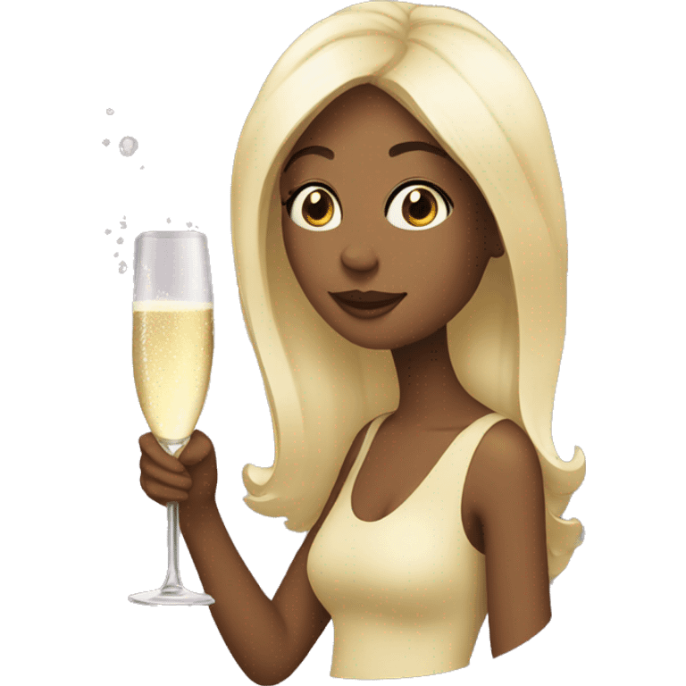 Girl drink champagne emoji