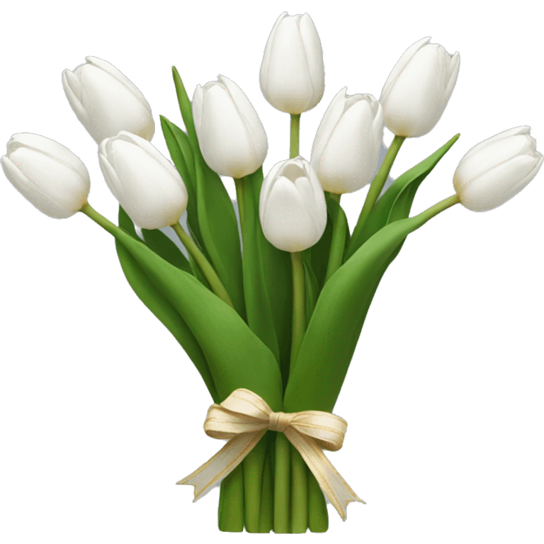 white tulip bouquet  emoji