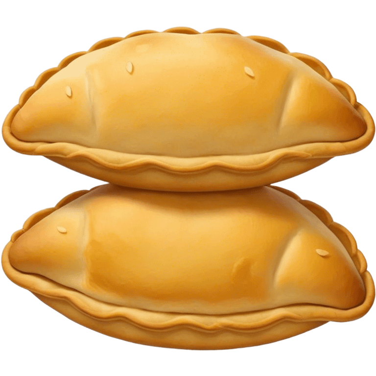 Empanadas Cinematic Realistic Empanadas Dish Emoji, depicted as crispy, golden empanadas made with cornmeal and filled with savory ingredients, rendered with rich textures and vibrant, appetizing lighting. emoji