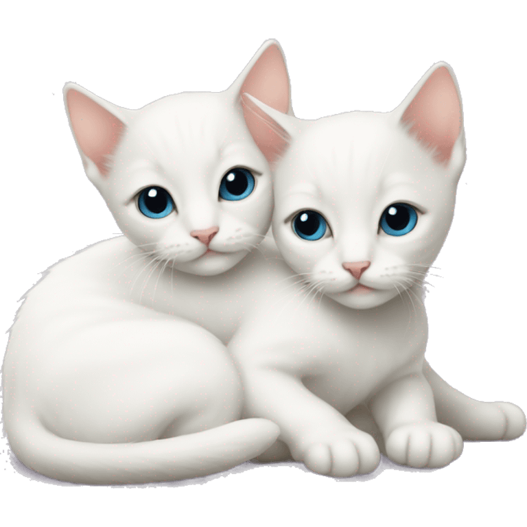 Two white kittens cuddling emoji