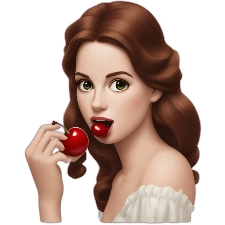 lana del rey eating a cherry emoji