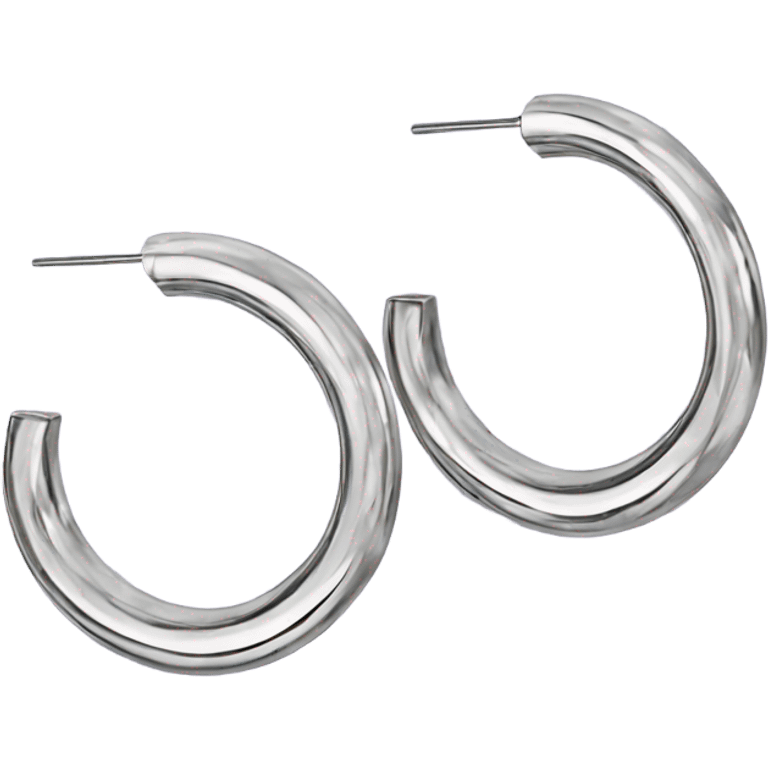 chunky silver hoop earrings emoji