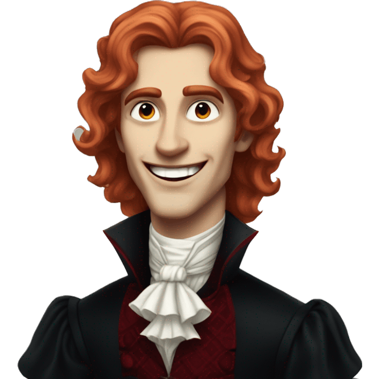 smiling man vampire lestat de lioncourt portrait with red hair emoji