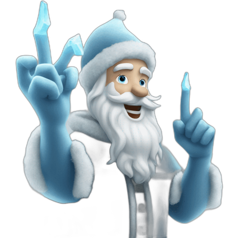 cool Father Frost hands Sign of the Horns emoji