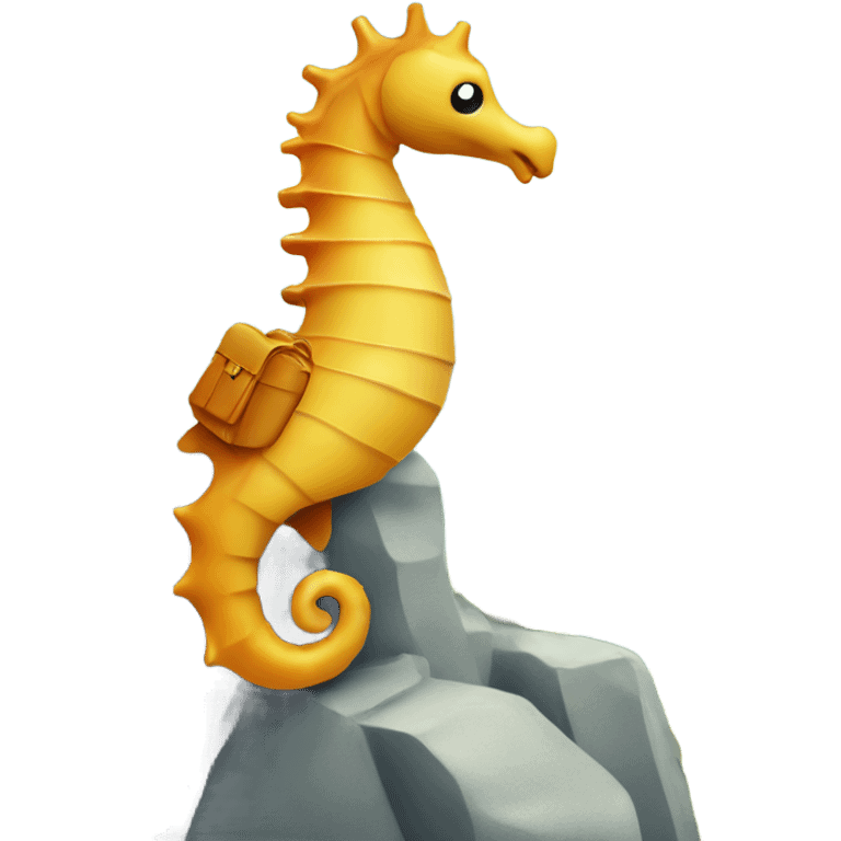 Seahorse hiking a mountain  emoji